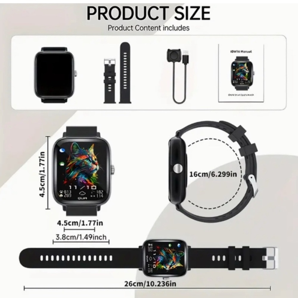 P819 eLuxPro BLACK Edition HD Smart Watch Wireless Call 100 Fitness Modes - Picture 2 of 4